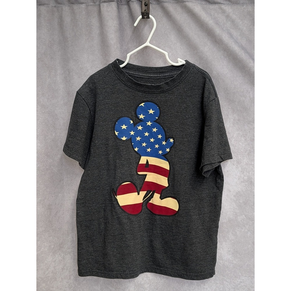 Disney Celebrate Together Boys Mickey Mouse American Flag T-Shirt Gray Small S